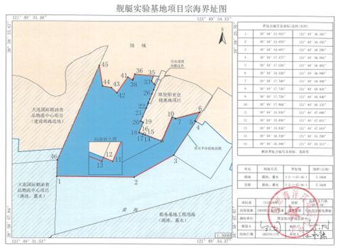 舰艇实验基地项目宗海界址图